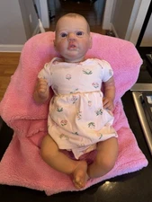 Reborn Baby Doll – 19” Realistic Collectible with Two Outfits Initials “E M”