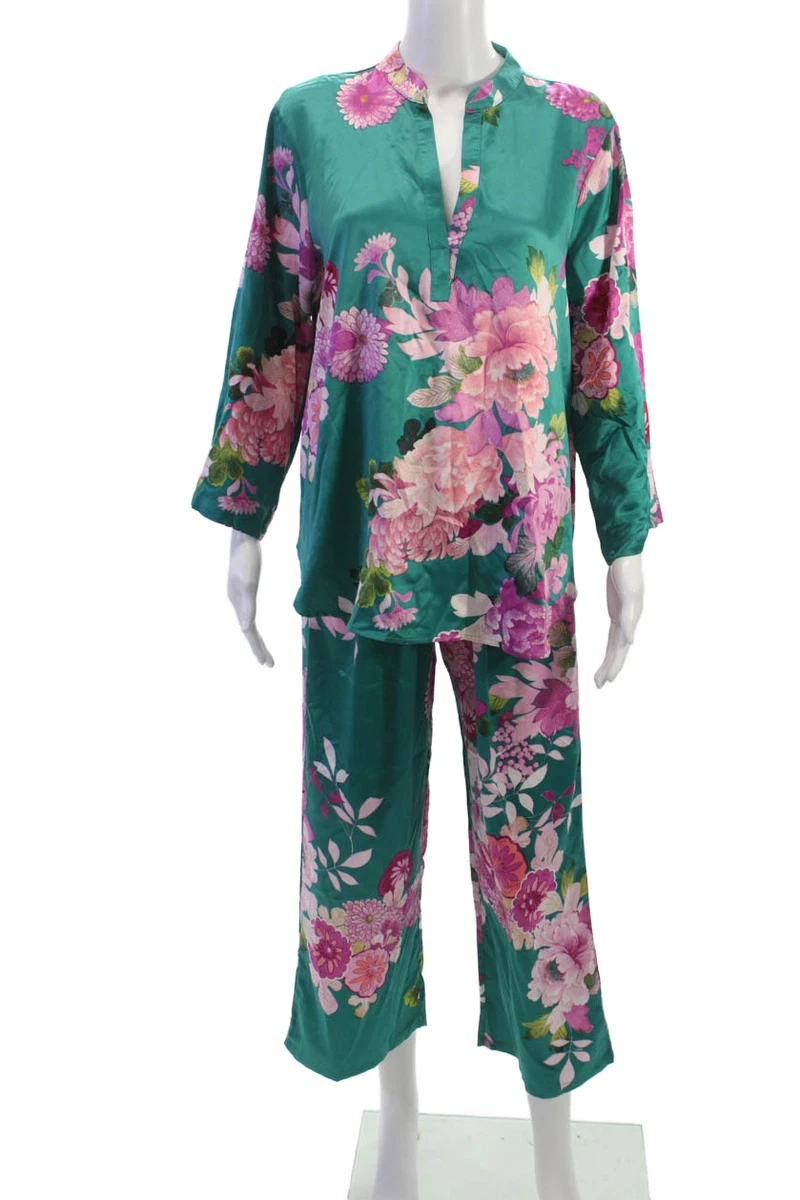 Natori Pigiama Zen Floral Da Donna - A Maniche Corte In Jersey Modal Con Pizzo, Nero, Taglia S - 4