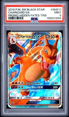 PSA 9 - 2019 Pokemon Hidden Fates Tin Charizard GX #SM211 - Black Star Promo