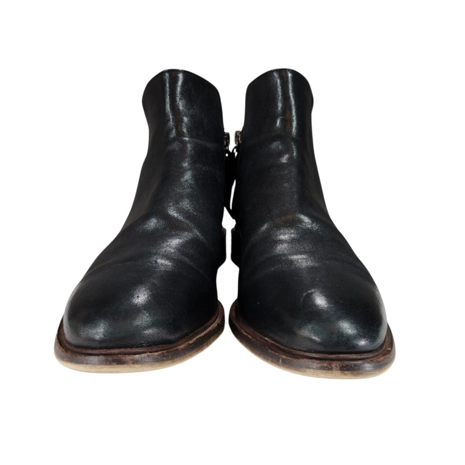 Franco Sarto Botines Talla 9.5M Mujer NAPOLI Negro Cuero Cremallera Botines 1.5" Foto 4 de 4