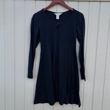 Vintage 90s Express Tricot Long Sleeve Black Dress Size Small