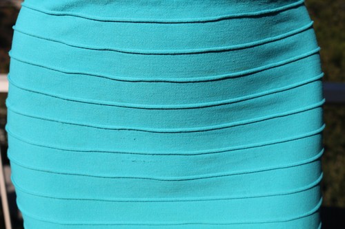 S BEBE Electric Aqua Blue Mini Bandage Short Skirt Women Small Petite - Picture 3 of 8