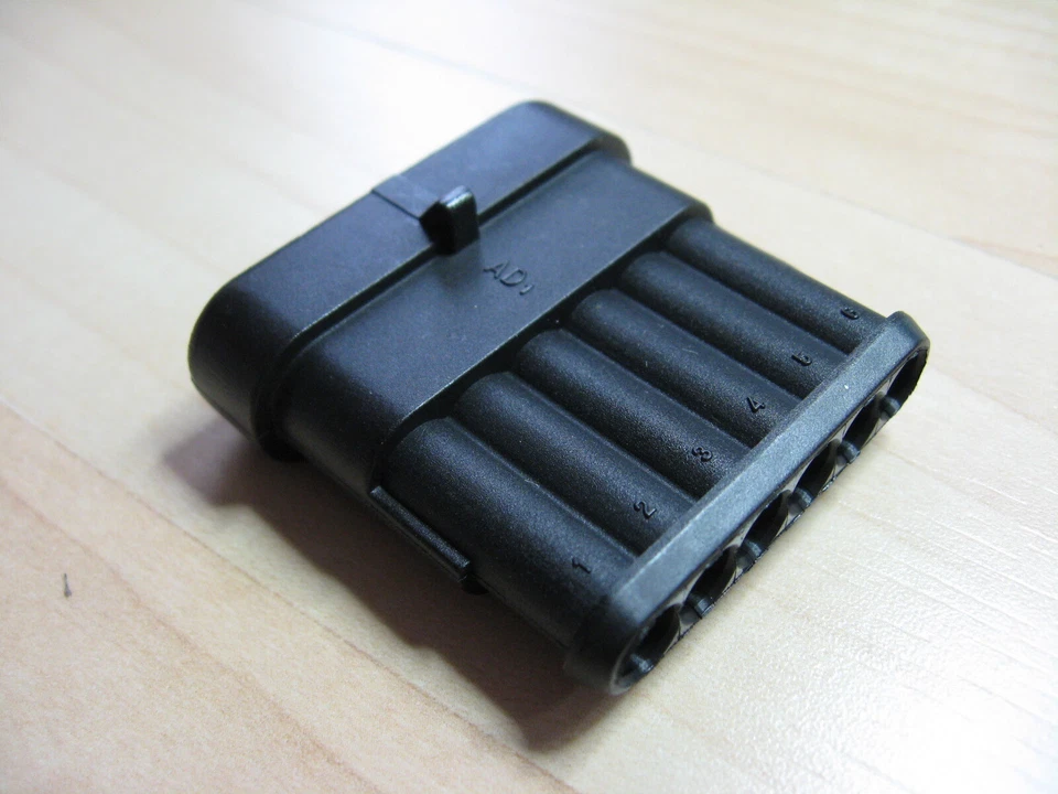 Weatherproof Automotive Connector Set 6-pin Male/Female 20Amps 22-16AWG #E38F - Image 2 of 4