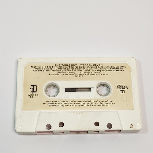 Warren Zevon Excitable Boy Cassette Tape Asylum M5E6E118 Paper Label - Picture 6 of 8