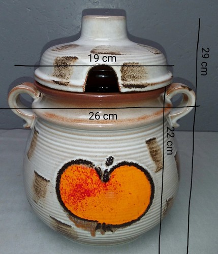 Scheurich 822-30 W.Germany Rumtopf Bowle Obstmotiv Relief Grau/Braun Y 502 - Bild 6 von 11