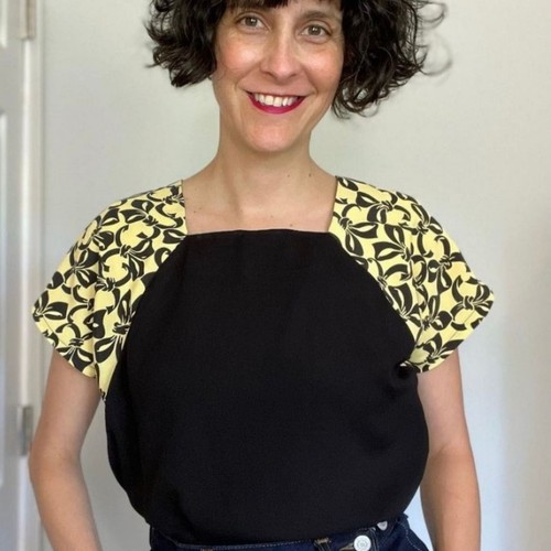 50er Jahre Muster, Bluse mit eckigem Ausschnitt, "schnell und einfach" - Brustumfang = 34" (86 cm) - Bild 3 von 9