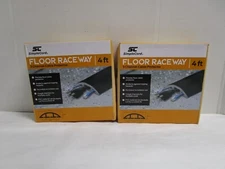 3 CHANNEL FLOOR RACEWAY Cord Cover Protector 4FT BLACK NEW FREE SHIP LOT OF 2