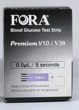 FORA Premium V10 / V30  Blood Glucose Test Strips 50 Count New Exp. 12/10/2025
