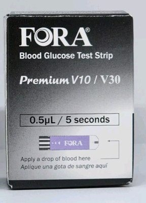 FORA Premium V10 / V30  Blood Glucose Test Strips 50 Count New Exp. 05/11/2026
