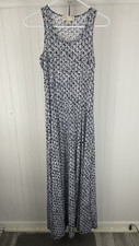 Michael Kors Womens Sleeveless Geometric Print A Line Maxi Dress Side Slit Small