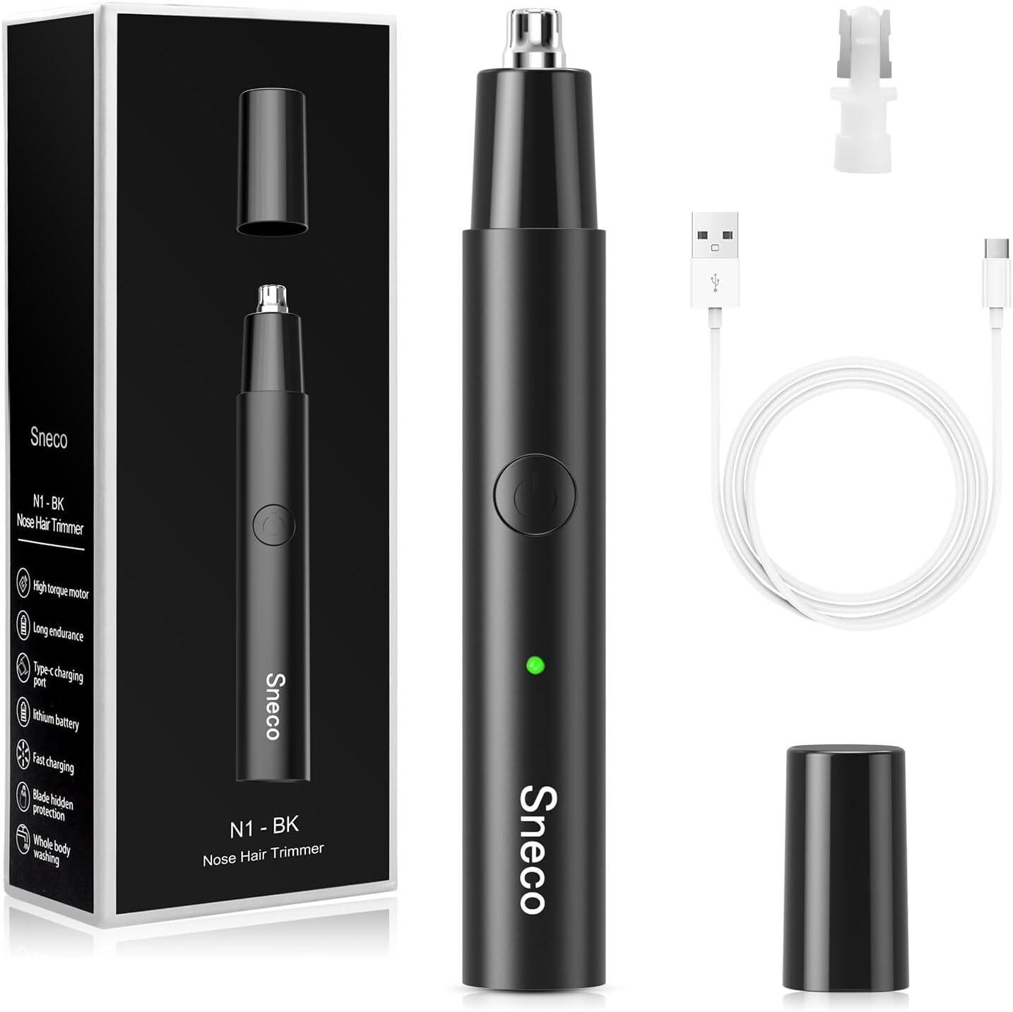Ear and Nose Hair Trimmer Rechargeable Waterproof 8,000rpm N