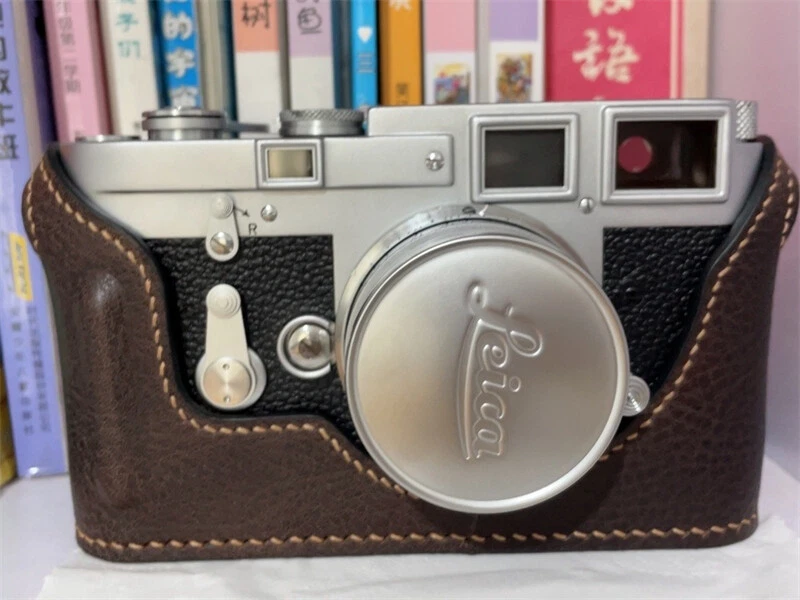 Media funda protectora de cuero hecha a mano para cámara para Leica M3 Foto 3 de 4