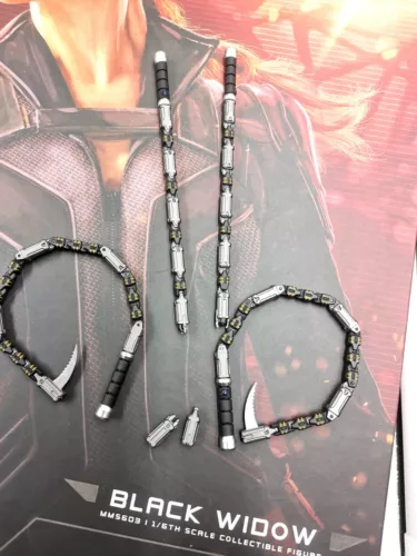 Bastones articulados HT Hot Toys MMS603 1/6 Black Widow 9.0 accesorios armas nuevas