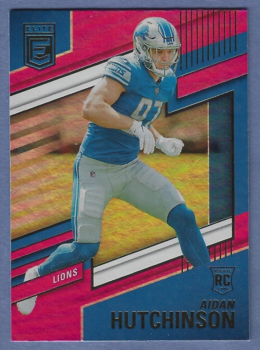 2022 Elite Pink #136 Aidan Hutchinson Rookie Card Lions