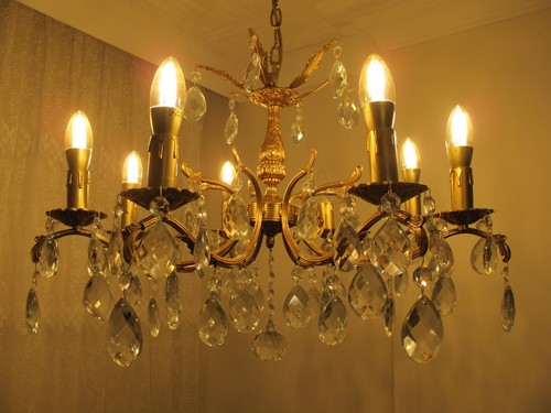 Antique Big Bohemia Empire 8 arms Crystal Chandelier, 1950s - Picture 10 of 13