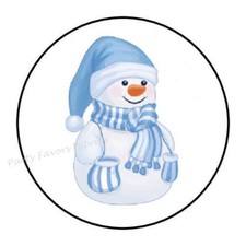 30 SNOWMAN CHRISTMAS ENVELOPE SEALS LABELS STICKERS PARTY FAVORS 1.5" ROUND