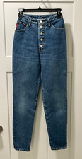 VTG Bongo Gene Montesano USA Women  s High Rise M. Wash Button Fly Jeans Size 5