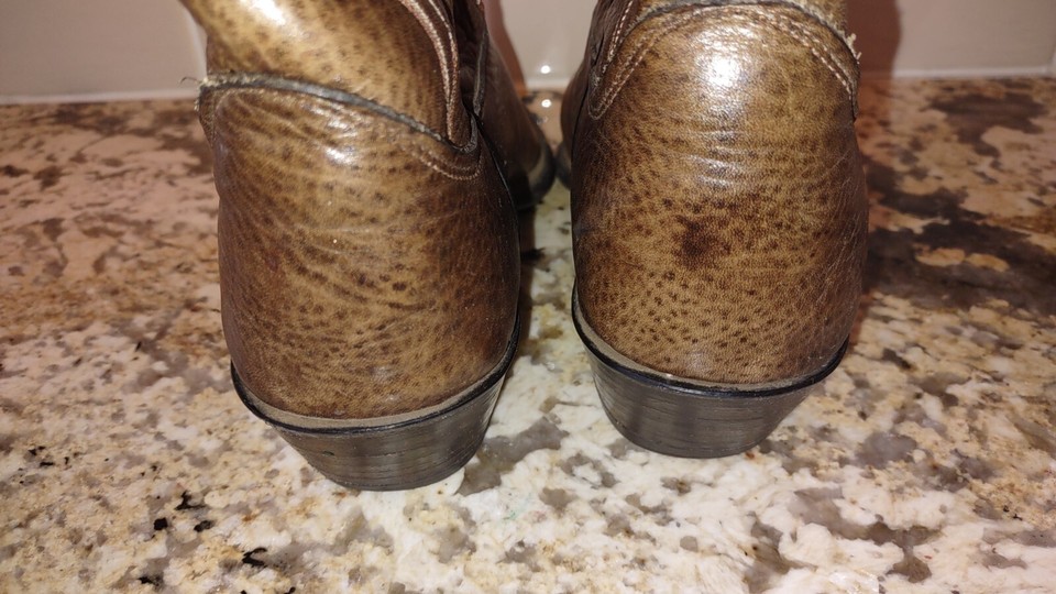 VGUC Olathe Brown Calfskin Leather Cowboy Boots w/ Bag US Size 9 1/2