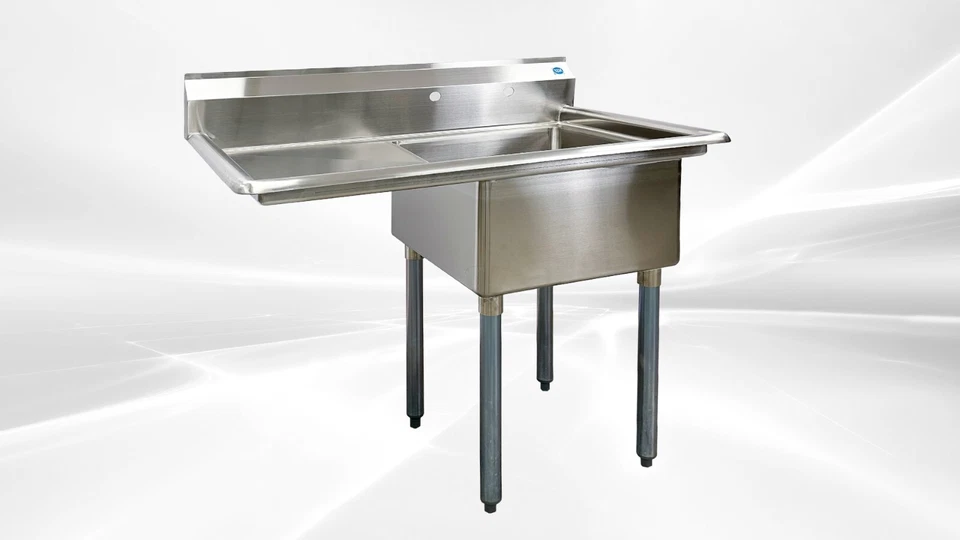 NEW 18" Stainless Steel Sink Left Compartment Commercial Kitchen Restaurant NSF - Image 4 of 4