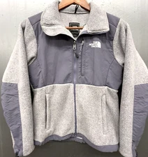 The North Face Denali Jacket Women XS Gray Purple Polartec Fleece Zip Outdoor
