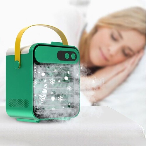 Mini Air Conditioner Fan Portable Air Cooler Home Mobile Phone Holder w/ Handle - Picture 10 of 12