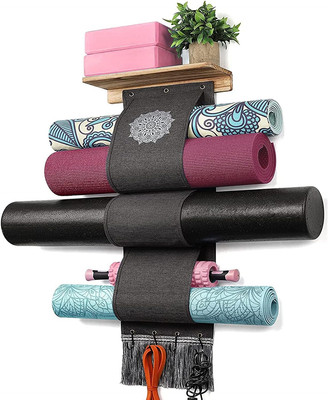 Yoga Mat Holder Accessories Wall Mount Organizer Storage Decor Foam Roller and T