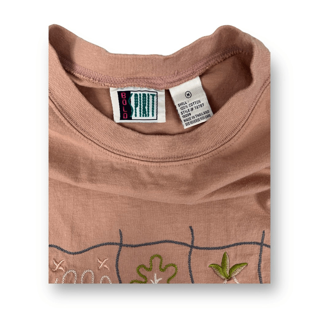 Bold Spirt Vintage Embroidered T Shirt Size Medium View 3