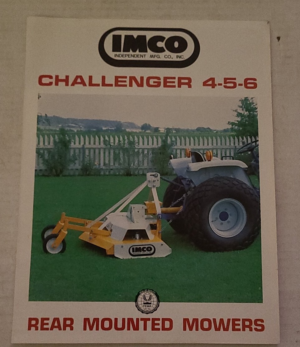 IMCO Challenger 456 Mower Brochure Farm Equipment Neodesha Kansas NMATH