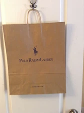 NEW POLO RALPH LAUREN paper shopping LOGO  bag LARGE GIFT TOTE    16"x 12"