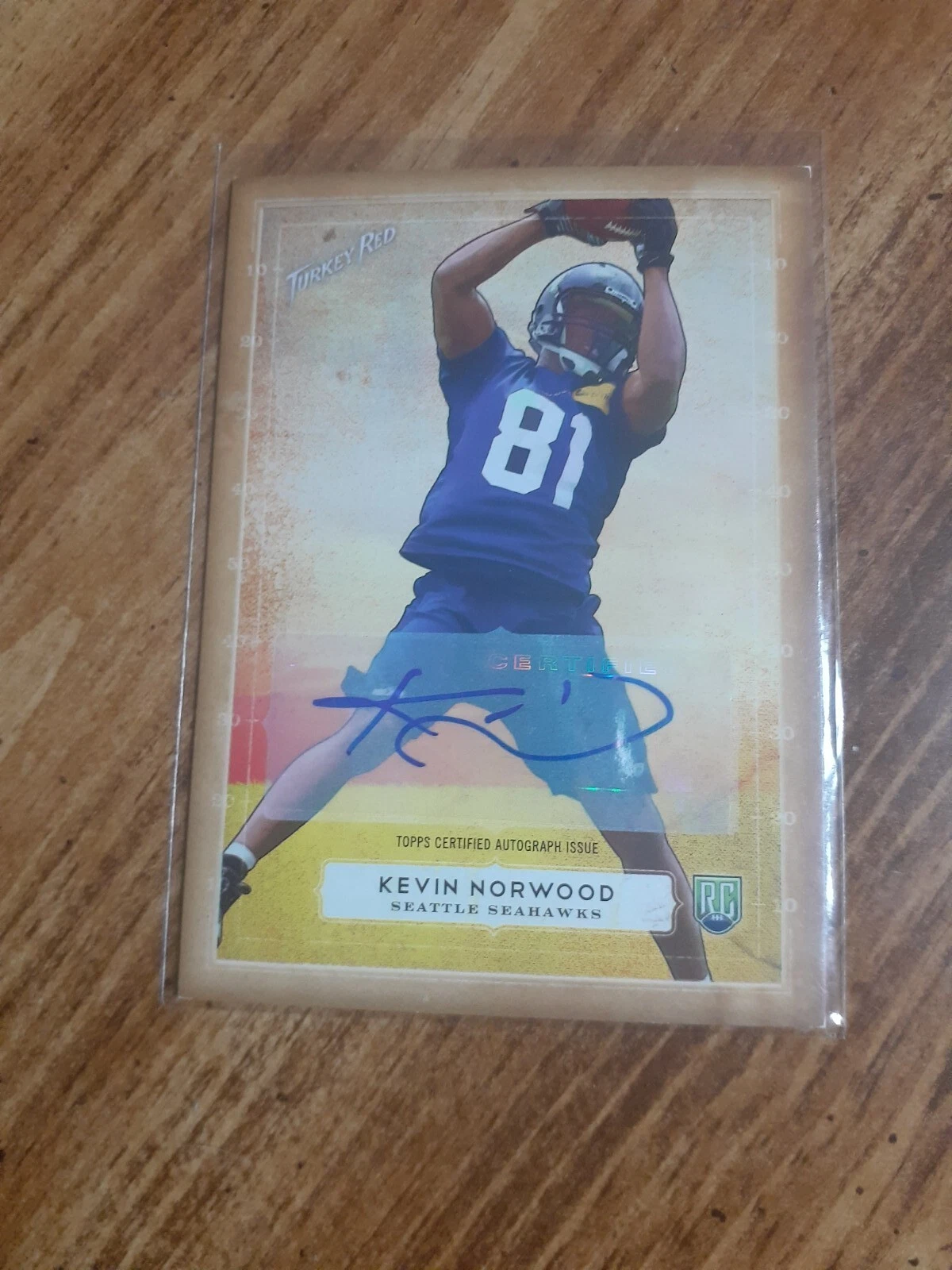 2014 Turkey Red Football Kevin Norwood Rookie Auto #72 Seattle Seahawks