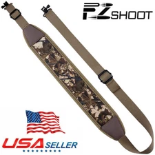 Camouflage Rifle Gun Sling + 2 Swivels + Hunting Shoulder Padded Strap Two Point