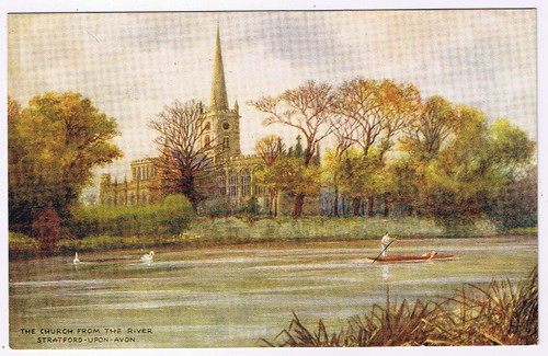 Postcard Stratford Upon Avon England UK The Church From The River