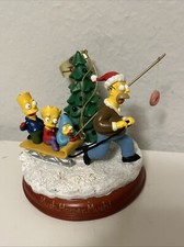 Vtg Simpsons Bradford Christmas Ornament Mush Homer Bart Lisa Maggie Donut 2003