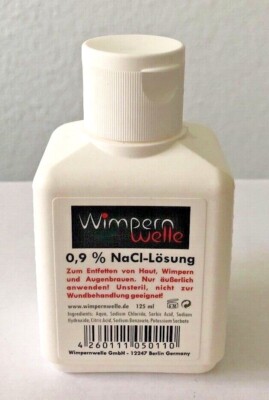Wimpernwelle Kochsalzlösung zum Entfetten von Haut, 0,9% NaCL-Lösung, 125ml