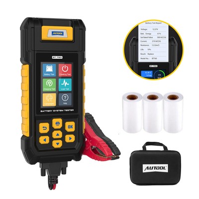 Digital Car Battery Tester 12V 24V Battery Load Tester with Printer 30-2000 CCA 