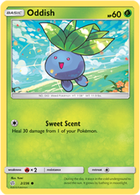 1x Oddish 2/236 Cosmic Eclipse Pokemon TCG Card NM