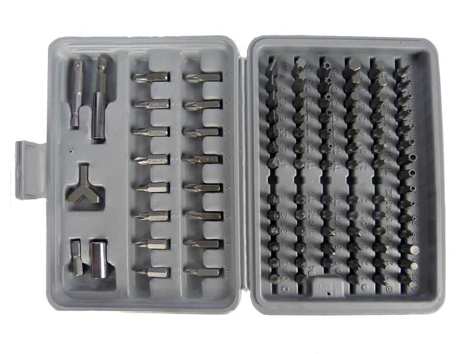 Security Screwdriver Bit Set Torx Phillips Pozi Screw Bits Chrome Vanadium 100pc - Image 2 of 4