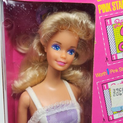 VINTAGE 1990 MATTEL FASHION PLAY BLONDE BARBIE DOLL STAMPS # 9629