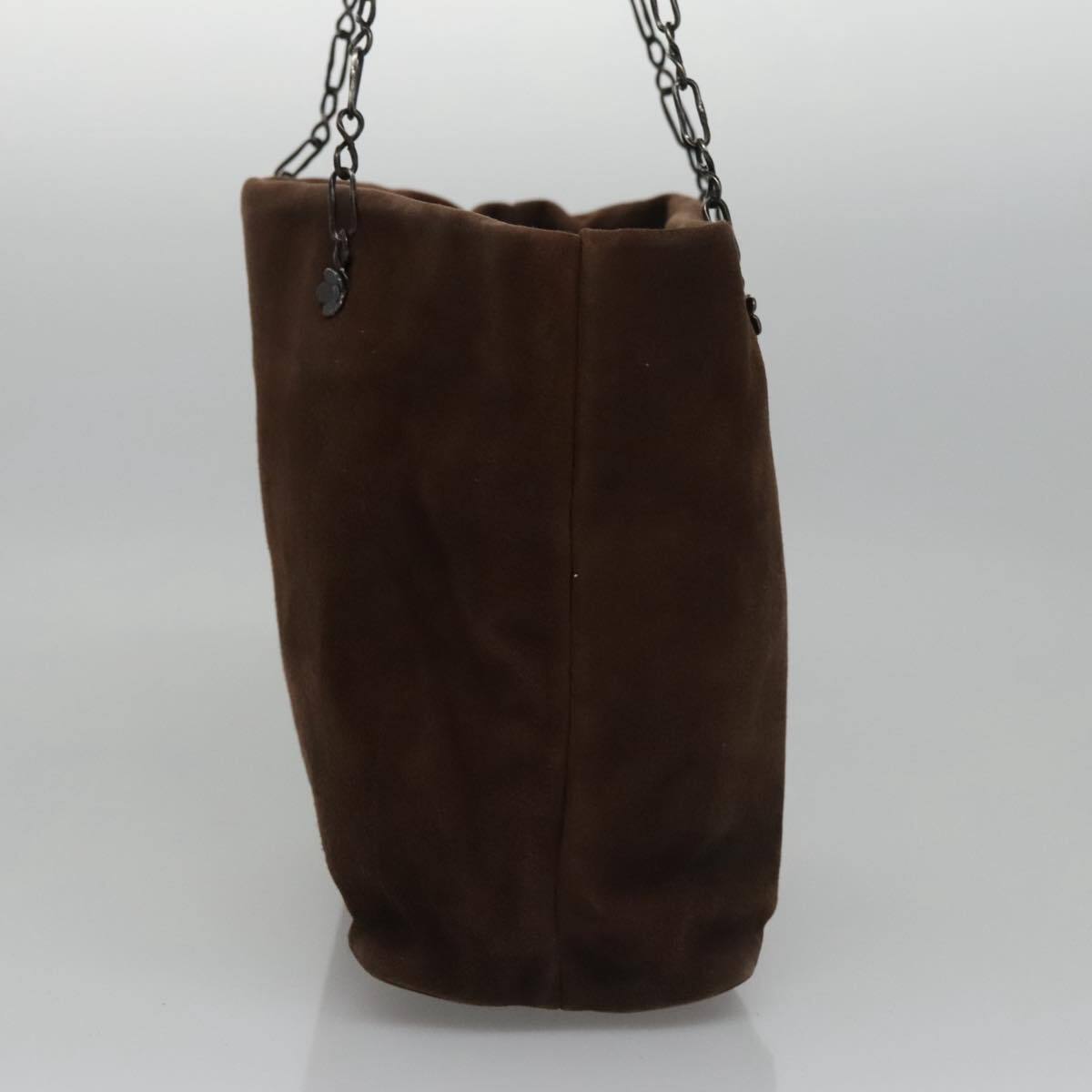 PRADA Chain Shoulder Bag Suede Brown Auth 111865 | eBay