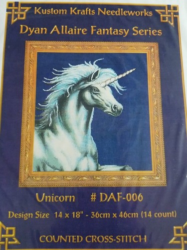 Kustom Krafts Cross Stitch Chart Unicorn 1999 OOP Dyan Allaire FREE SHIPPING - Picture 2 of 3