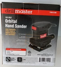 NEW: Drill Master Orbital Hand Sander 120Volt with 12 Sanding Pads