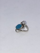 Vintage Native American Sterling Silver Turquoise Ring Size 8