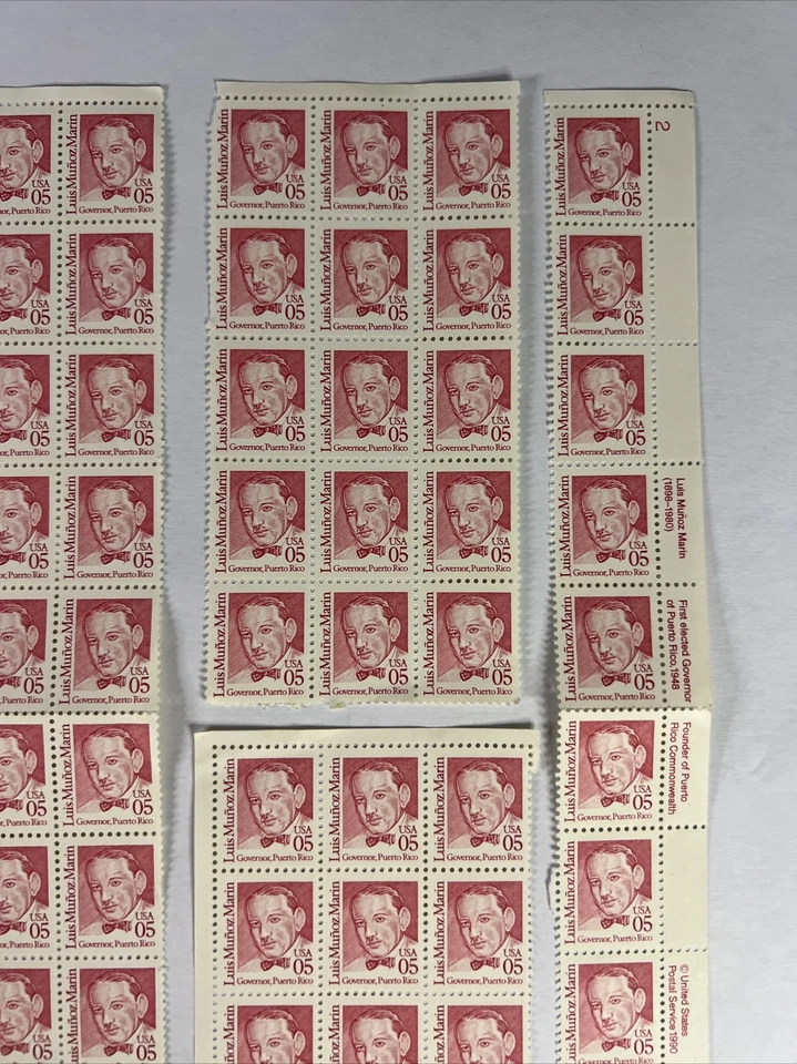 US 2173/2173a 1990 5 Cent Luis Munoz Marin Stamps, All Unused, 100 Stamps Total - Image 4 of 4