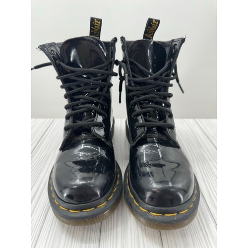 Dr. Martens 1460 W Lackleder Stiefel L schwarz Lack Lamper Damengröße 6 - Bild 2 von 10