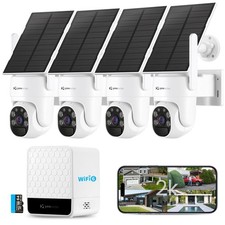 Solar Security Cameras Wireless Outdoor, 4 Cam-Kit, No Subscription, 4MP Home...
