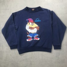 Vintage Taz Devil Penn Sate Kids Sweatshirt Boys Large 90s Looney Tunes Youth 