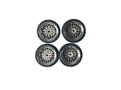 1/64 Silver Alloy Wheels - Straight Multi-Spoke fits Tomica Hot