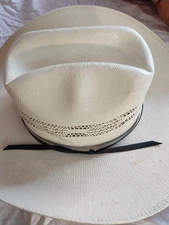 Twister Hats by M&F Mens size 7 1/8. Tall brim cowboy hat. white black strap