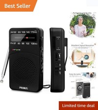 J-166 Portable AM/FM Radio with Tuning Light - Perfect for Exercises  Strolling