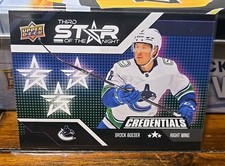2022-23 Upper Deck Credentials THIRD STAR OF THE NIGHT 3S-2 BROCK BOESER Canucks